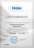 Сертификат официального дилера Haier 2023